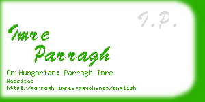 imre parragh business card